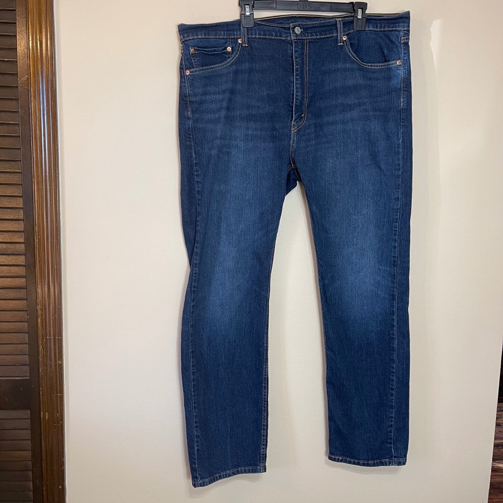 Levi Strauss 505 Jeans Mens W42 L32‎ Dark Wash Straight Fit Denim Pants